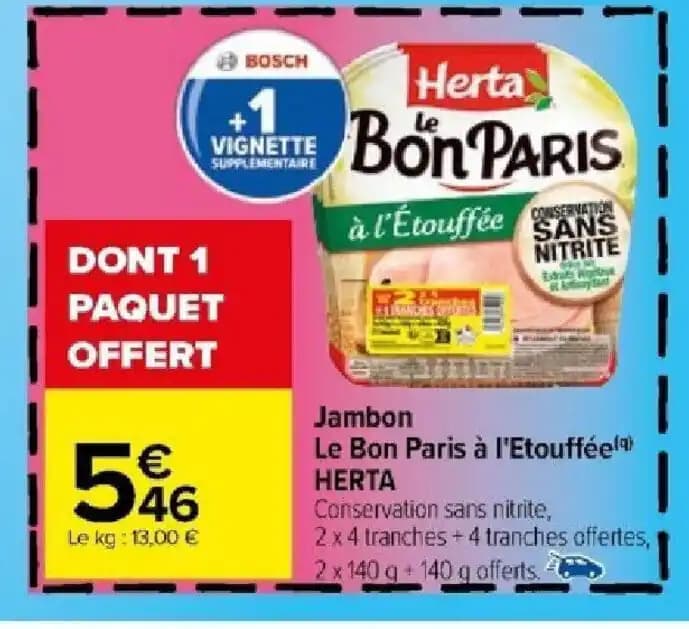 Jambon Le Bon Paris à l'Etouffée(q) HERTA