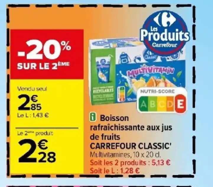 Boisson rafraîchissante aux jus de fruits