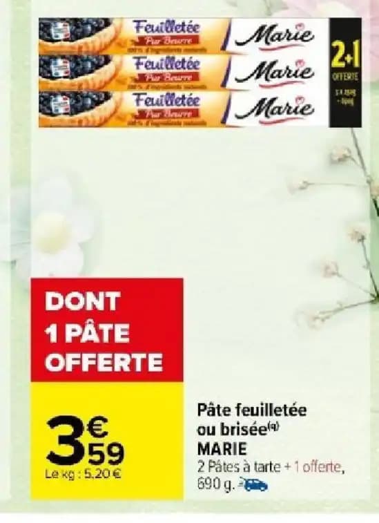 Pâte feuilletée ou brisée MARIE