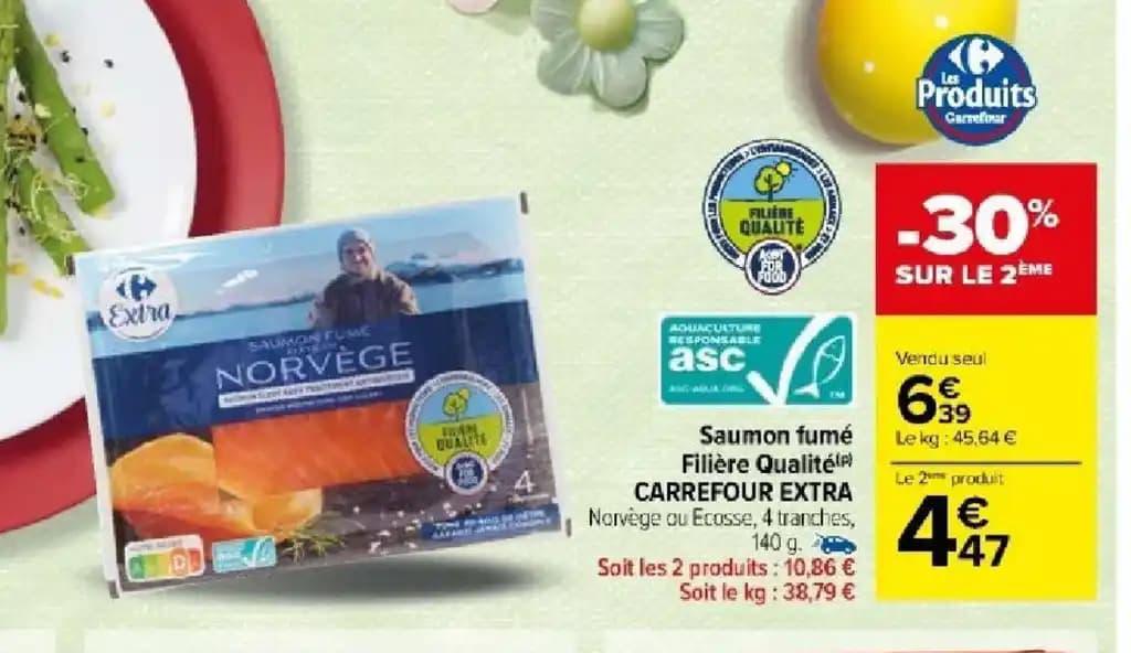 Saumon fumé Filière Qualité CARREFOUR EXTRA