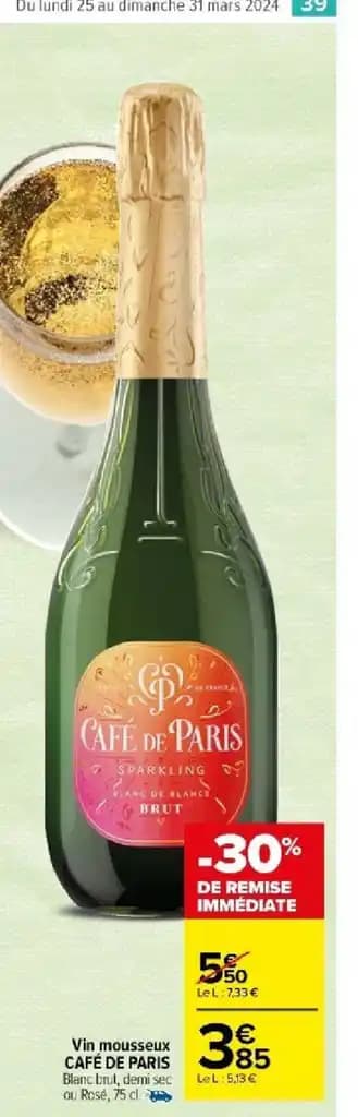Vin mousseux CAFÉ DE PARIS