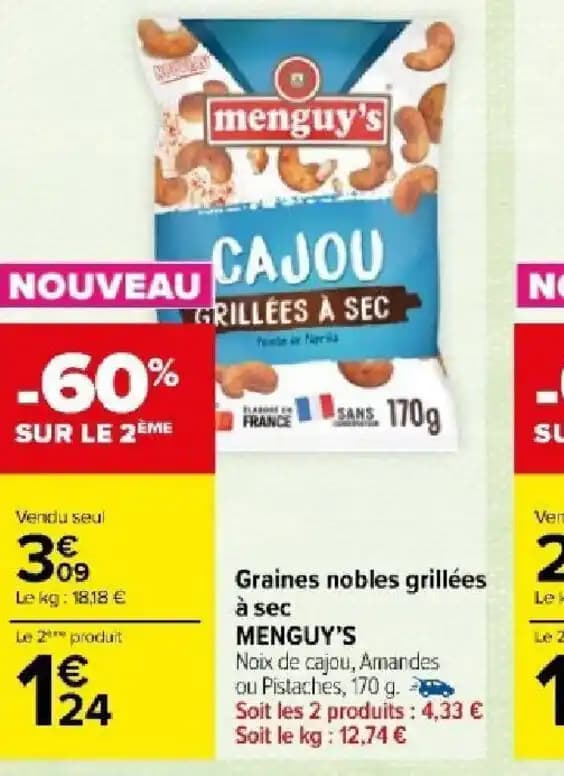 Graines nobles grillées à sec MENGUY'S