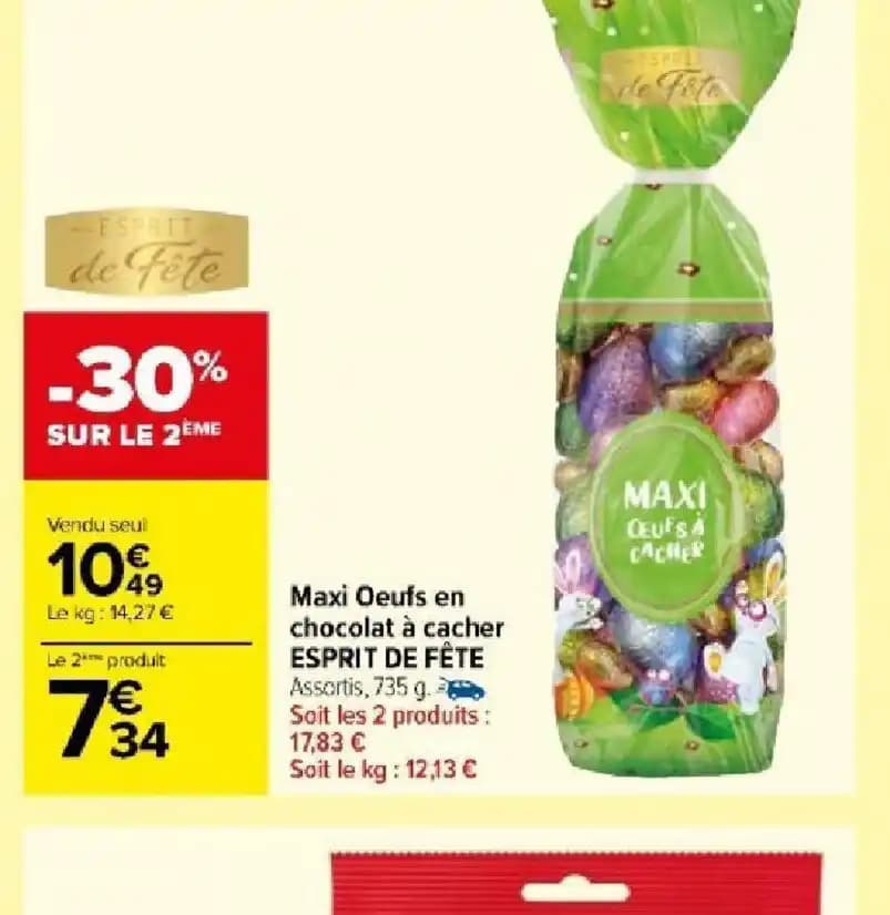 Maxi Oeufs en chocolat à cacher ESPRIT DE FÊTE