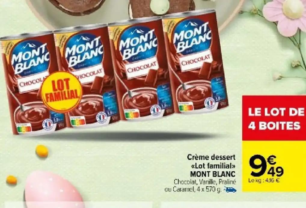 Crème dessert Lot familial MONT BLANC