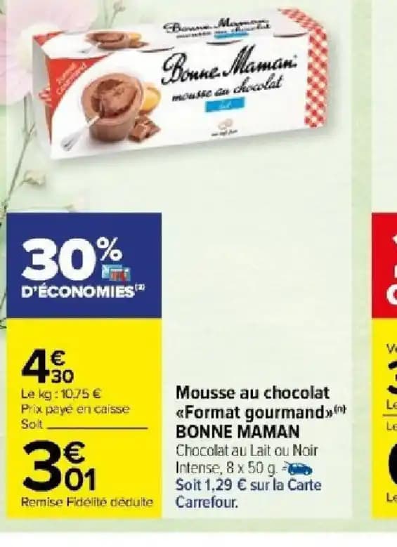Mousse au chocolat Format gourmand> BONNE MAMAN