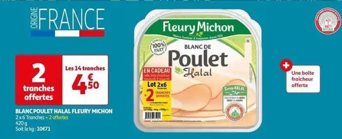 Fleury michon - blanc de poulet halal