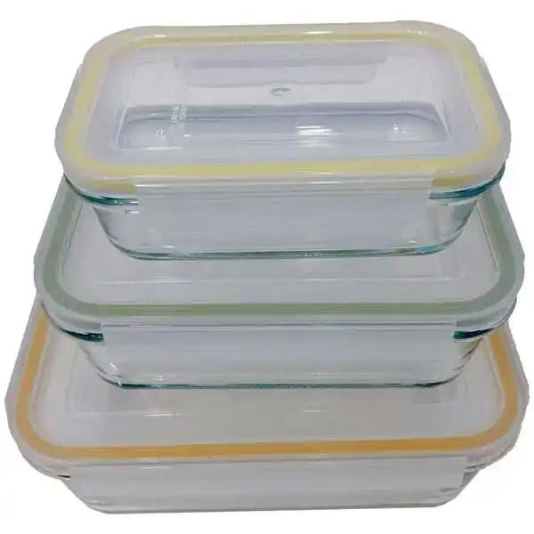 Lot De 3 Boites Rectangles En Verre Actuel