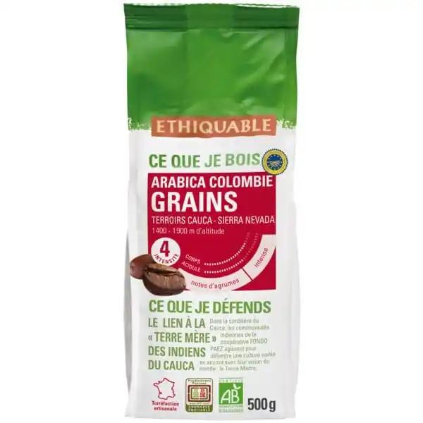 Café En Grains Pur Arabica Colombie Bio Ethiquable
