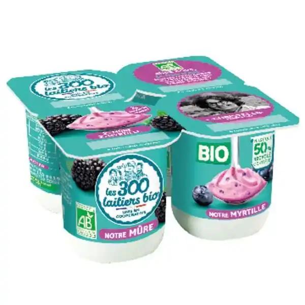 Yaourt Mûre Myrtille Brassé Bio Les 300 Laitiers Bio