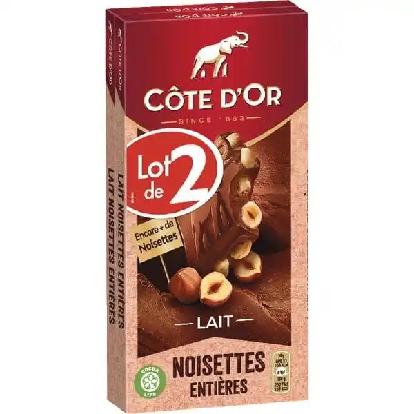 Tablettes De Chocolat Lait Noisettes Entières Côte D'or