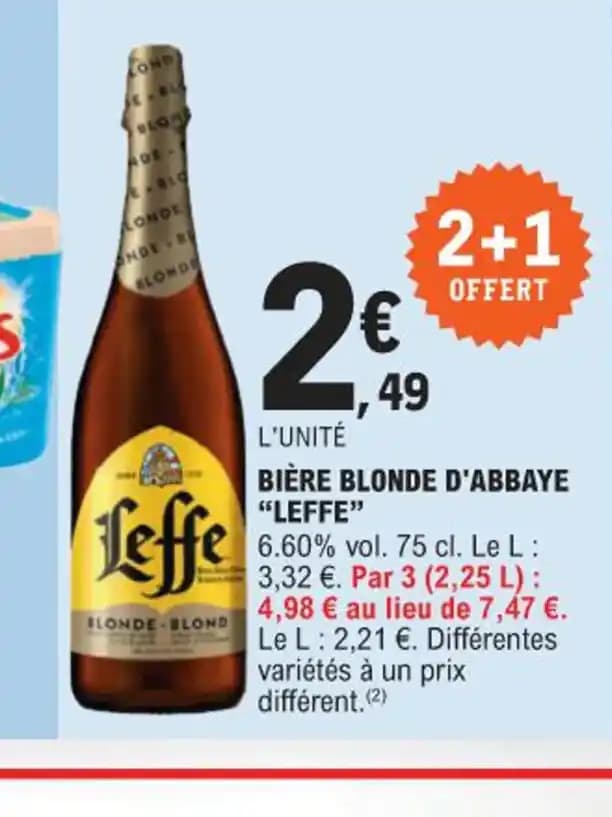 BIÈRE BLONDE D'ABBAYE "LEFFE"