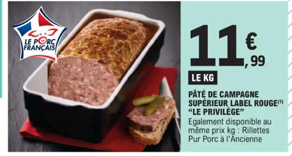 PÂTÉ DE CAMPAGNE SUPÉRIEUR LABEL Rouge