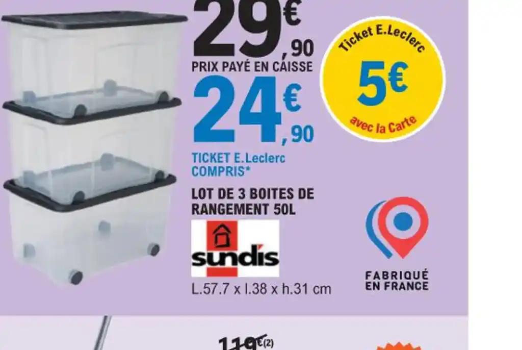 LOT DE 3 BOITES DE RANGEMENT 50L