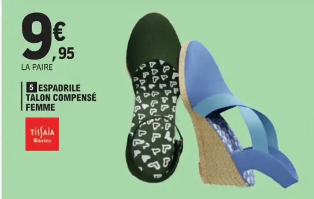 5 ESPADRILE TALON COMPENSÉ FEMME