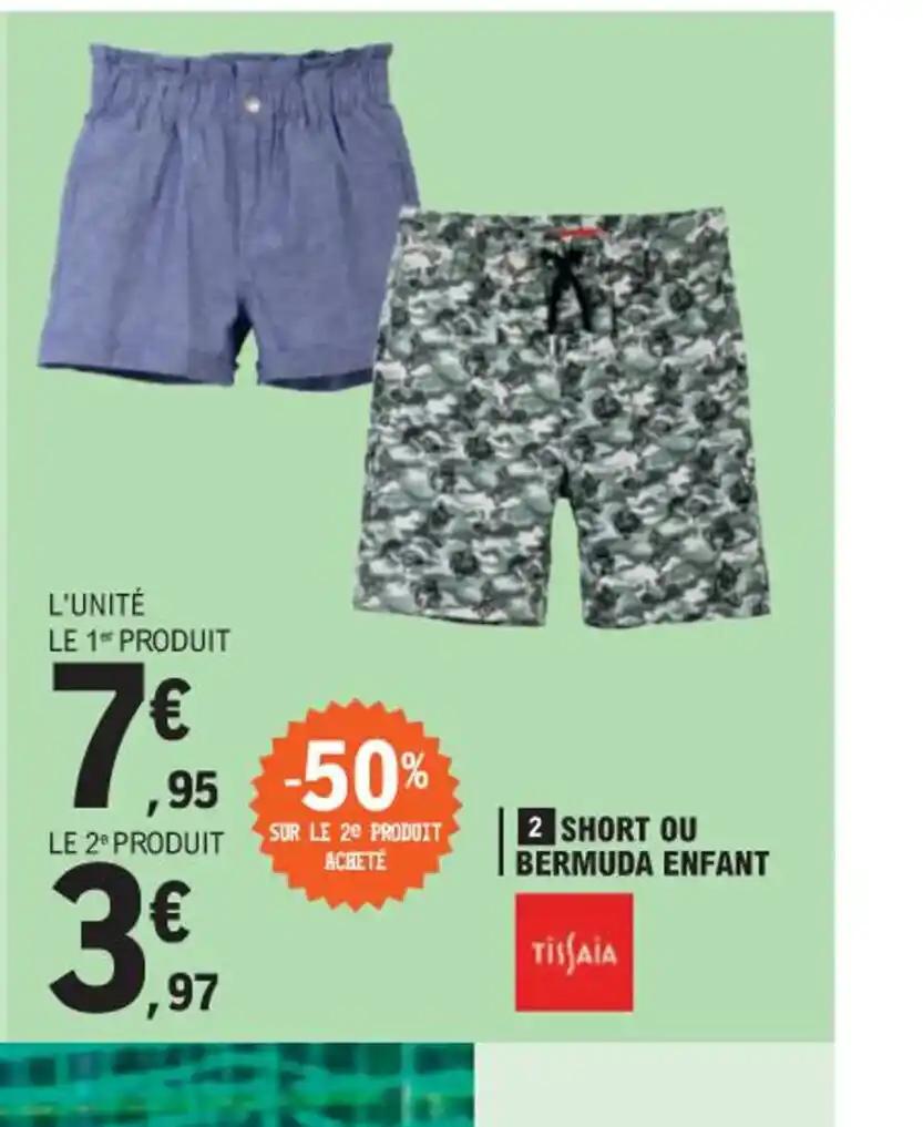 2 SHORT OU BERMUDA ENFANT