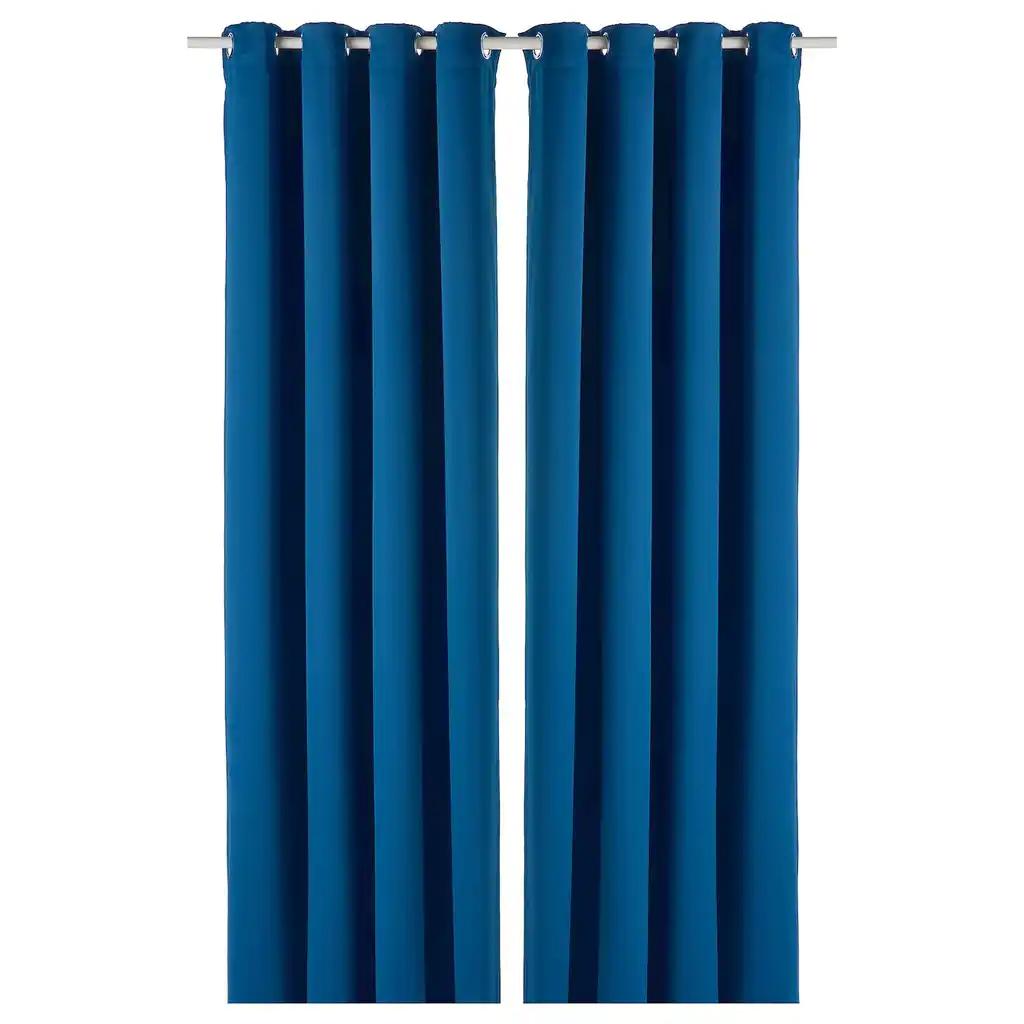 Majgull Rideaux occultants, 2 pièces, bleu foncé/avec oeillets, 145x250 cm