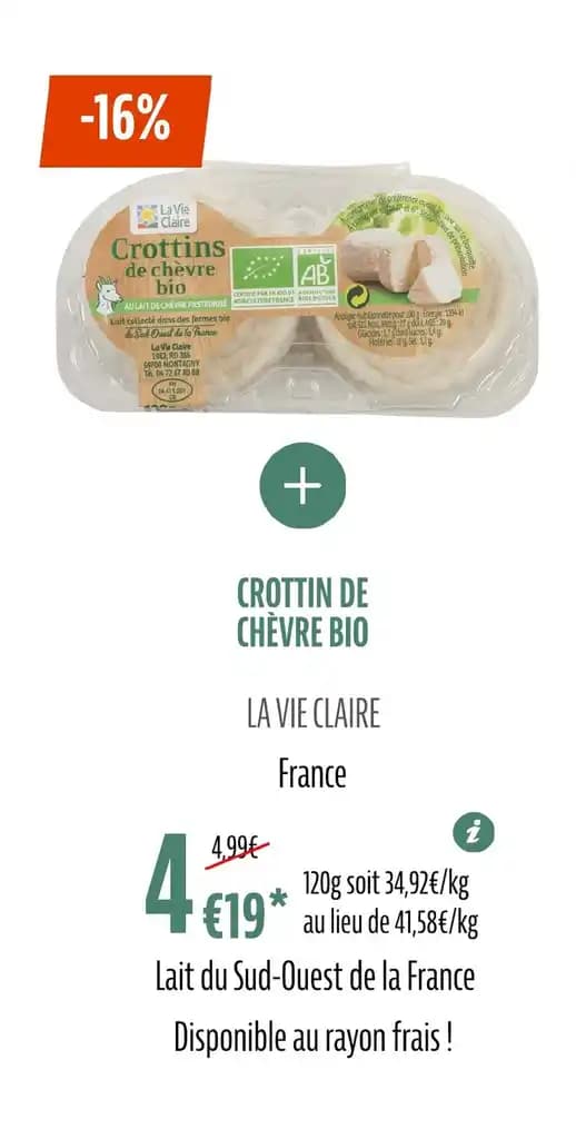 CROTTIN DE CHÈVRE BIO