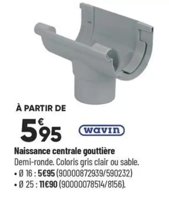 Naissance centrale gouttière