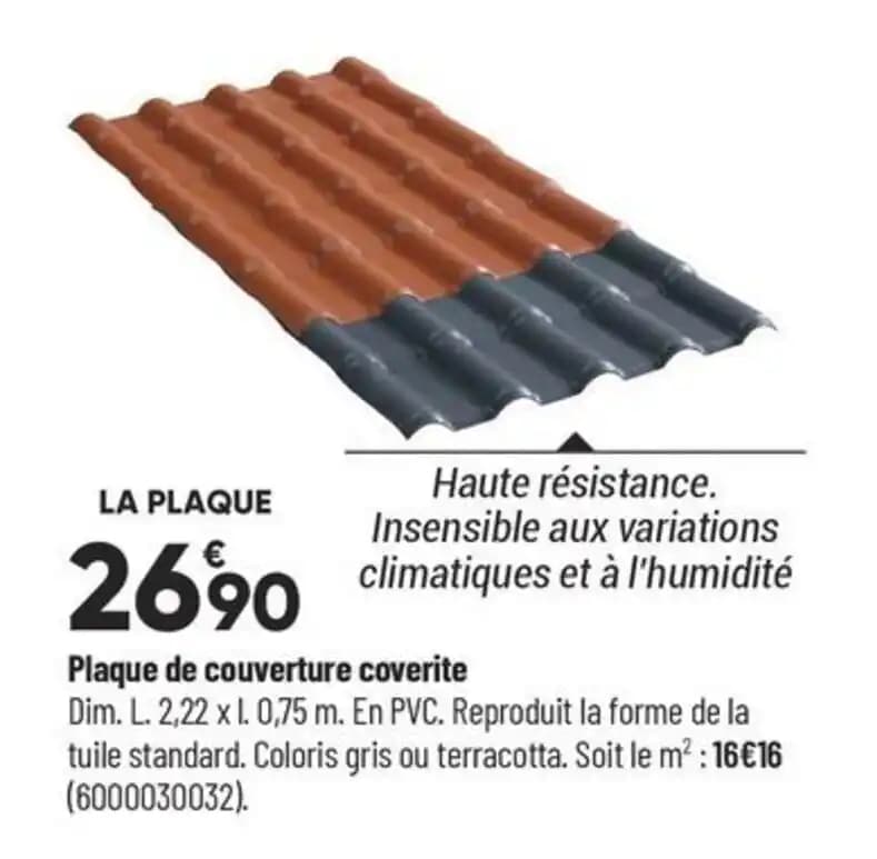 Plaque de couverture coverite