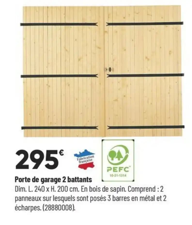 Porte de garage 2 battants