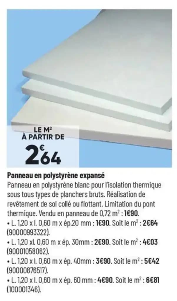 Panneau en polystyrène expansé