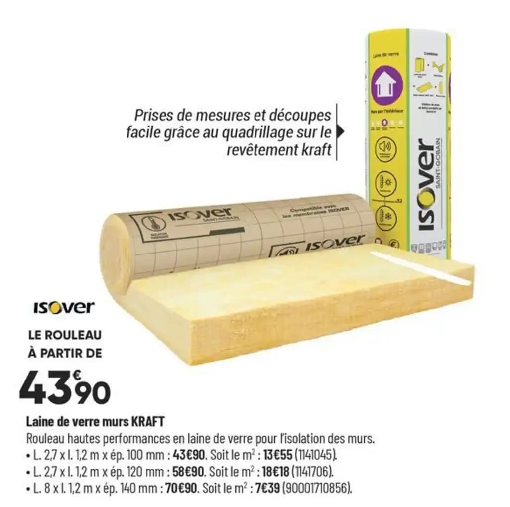 Laine de verre murs KRAFT