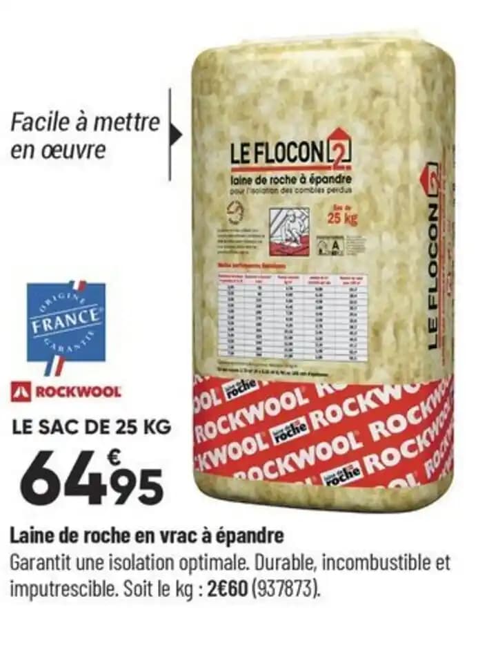 Laine de roche en vrac à épandre