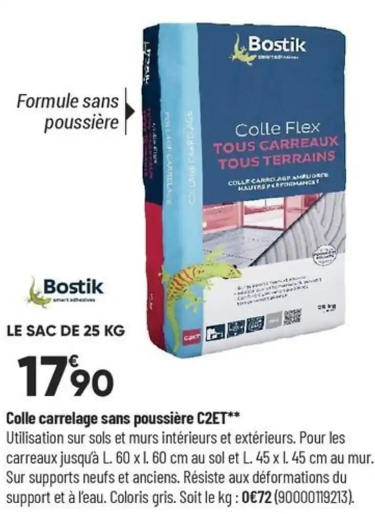 Colle carrelage sans poussière C2ET**