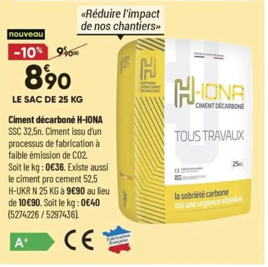 Ciment décarboné H-IONA