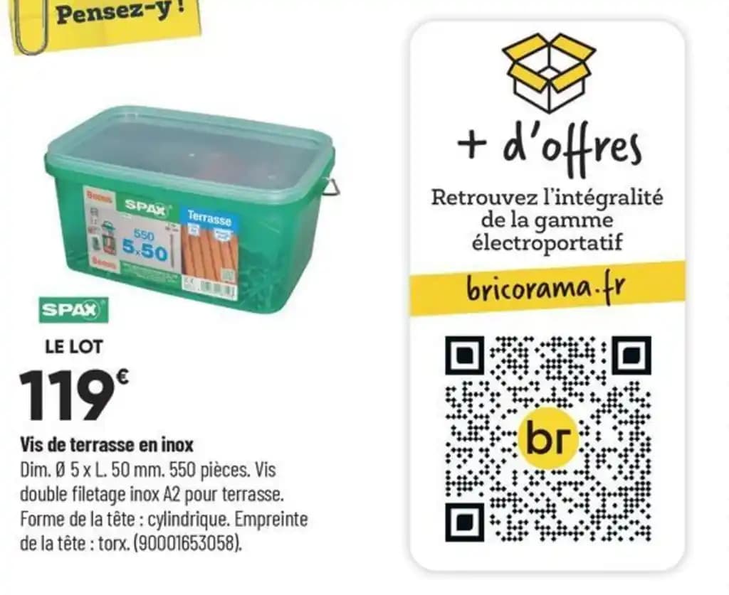 Vis de terrasse en inox