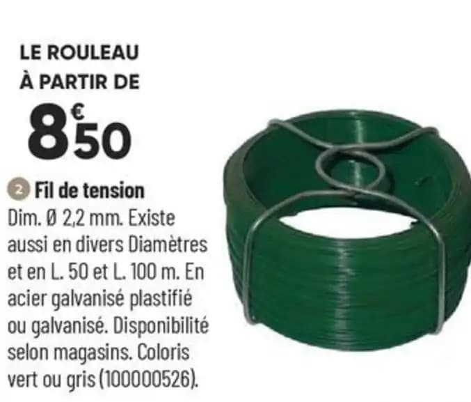 Fil de tension Dim. Ø 2,2 mm.