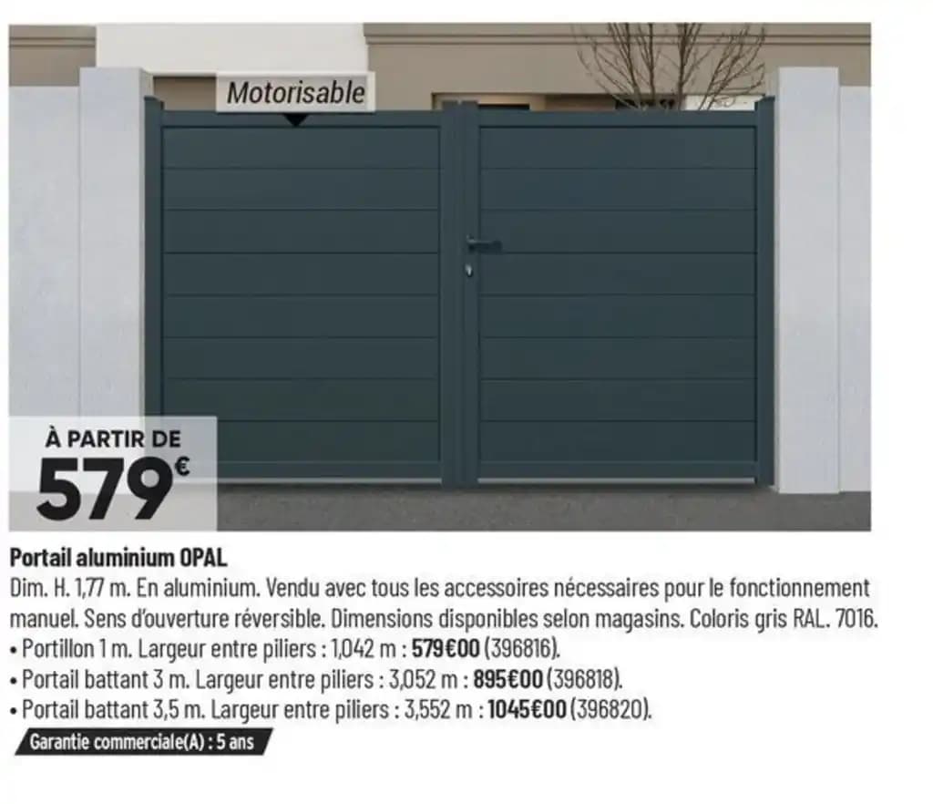 Portail aluminium OPAL