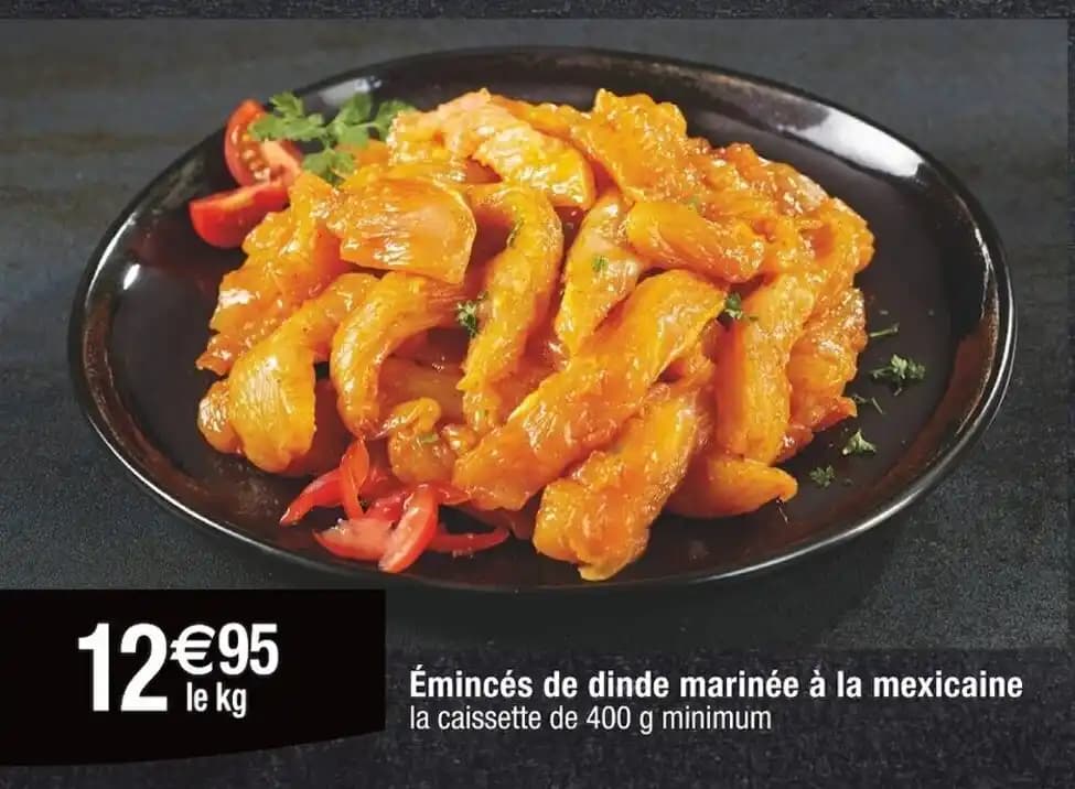 Émincés de dinde marinée à la mexicaine