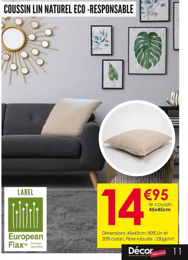 COUSSIN LIN NATUREL ECO-RESPONSABLE
