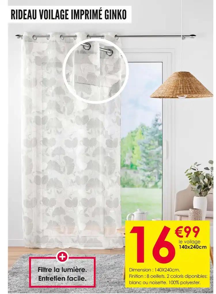 RIDEAU VOILAGE IMPRIMÉ GINKO