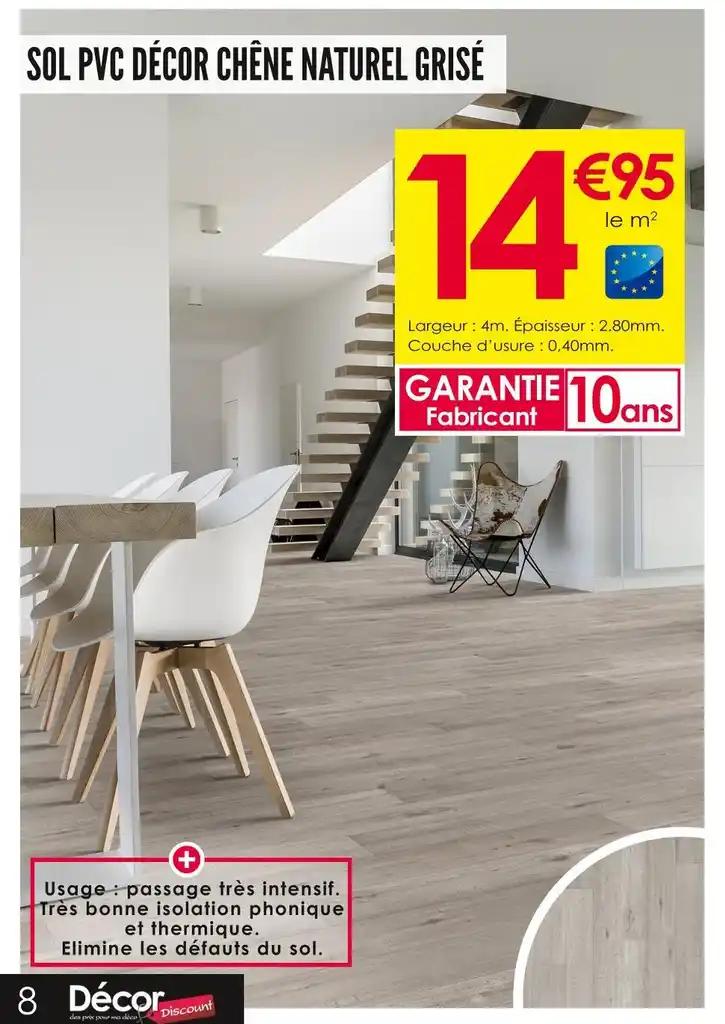 SOL PVC DÉCOR CHÊNE NATUREL GRISÉ