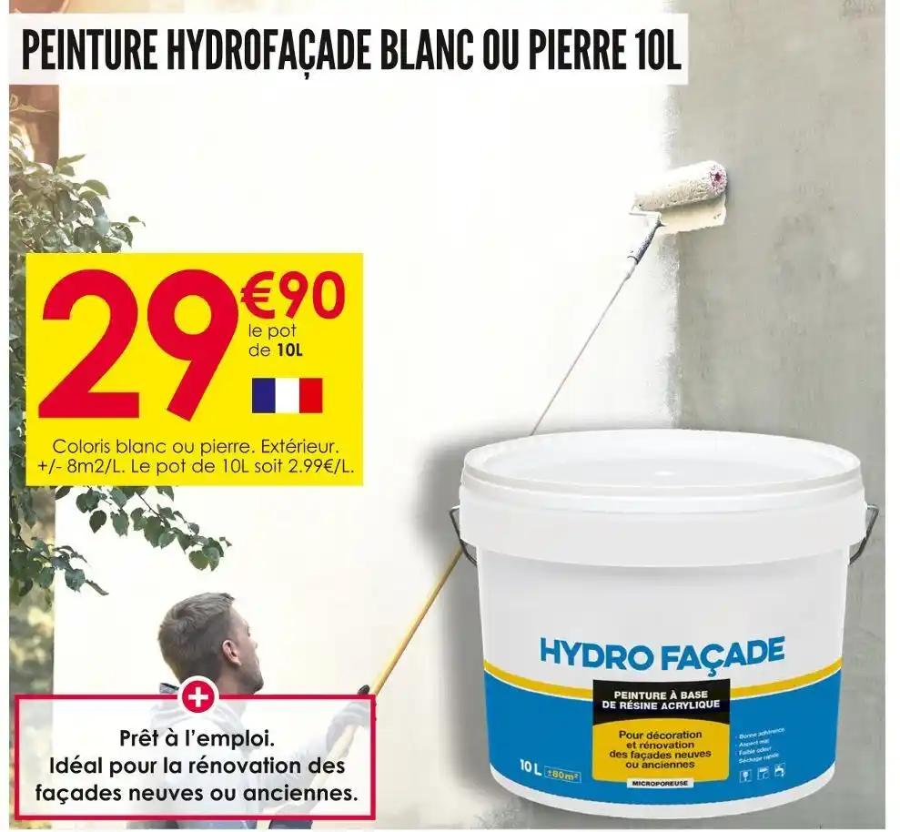 PEINTURE HYDROFAÇADE BLANC OU PIERRE 10L