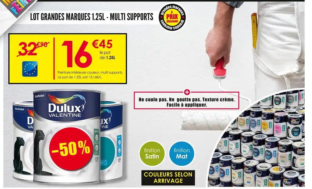 DULUX VALENTINE LOT GRANDES MARQUES 1.25L - MULTI SUPPORTS