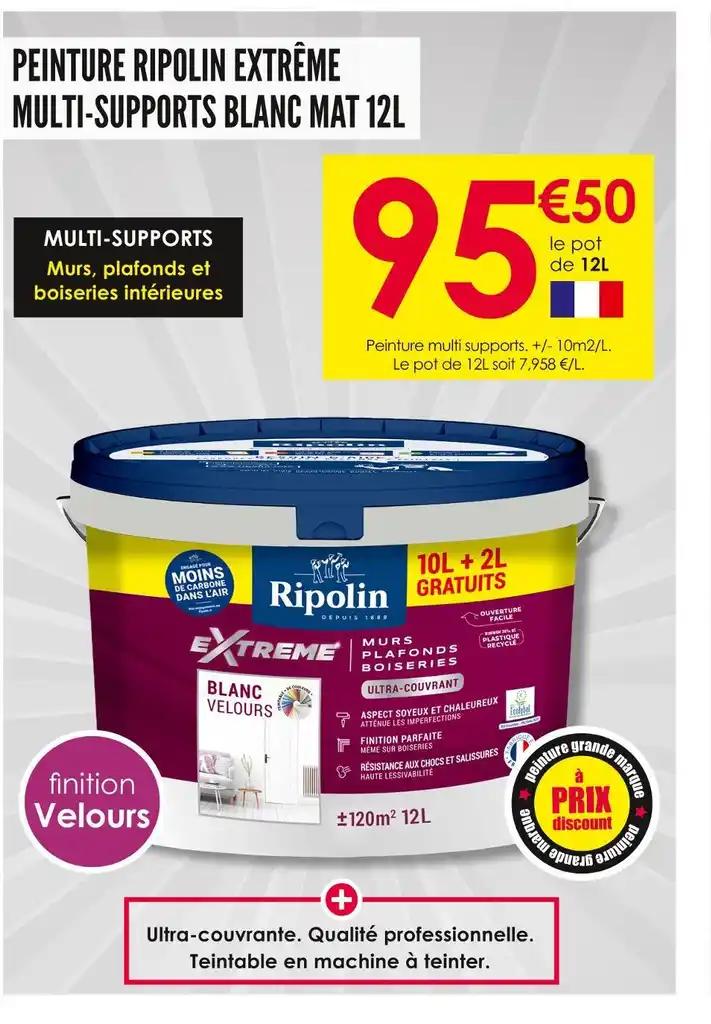 PEINTURE RIPOLIN EXTRÊME MULTI-SUPPORTS BLANC MAT 12L