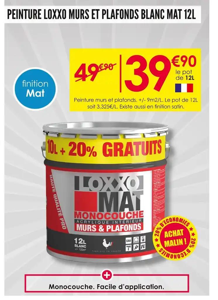 LOXXO PEINTURE MURS ET PLAFONDS BLANC MAT 12L