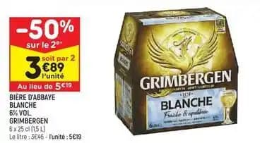 Grimbergen - bière d'abbaye blanche 6% vol