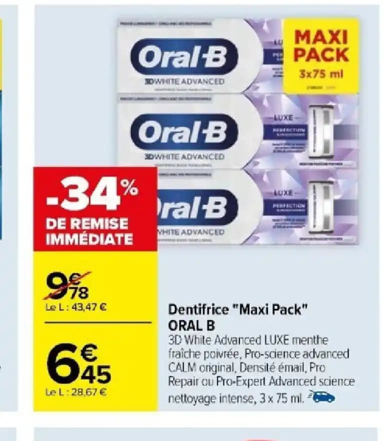 Dentifrice "Maxi Pack" ORAL B