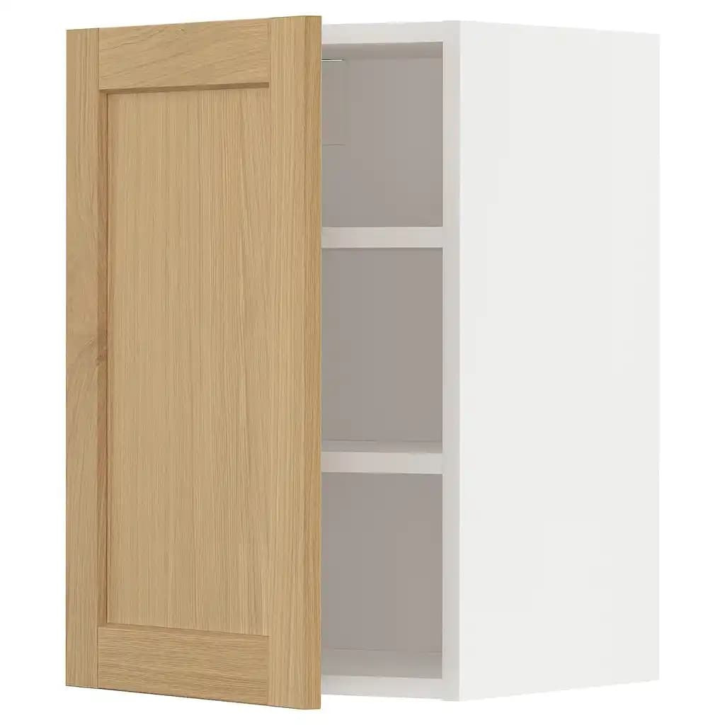Metod Élément mural + tablettes, blanc/forsbacka chêne, 40x60 cm
