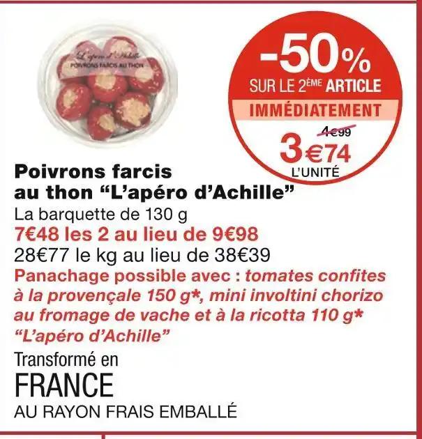 L’apéro d’Achille Poivrons farcis au thon
