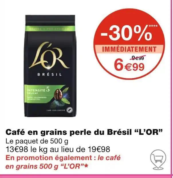 L’OR Café en grains perle du Brésil