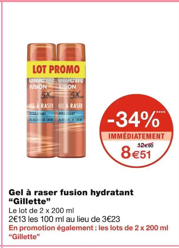 Gillette Gel à raser fusion hydratant