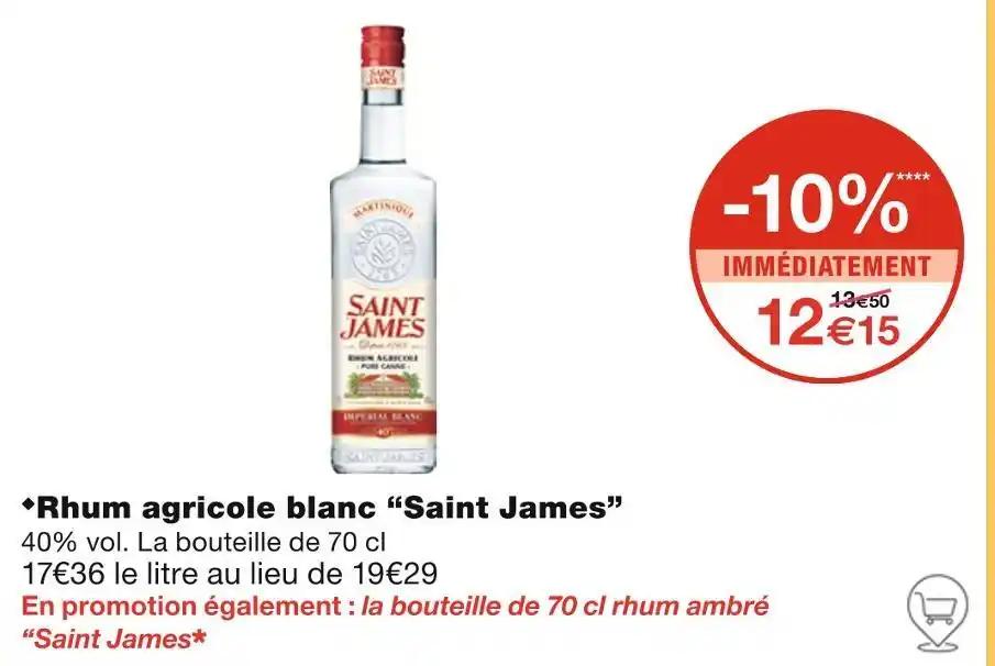 Saint James Rhum agricole blanc