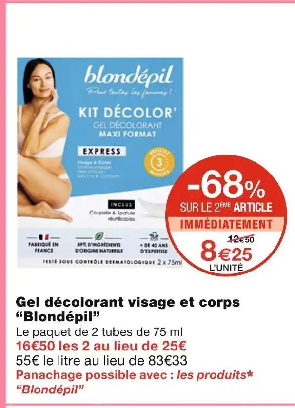 Blondépil Gel décolorant visage et corps