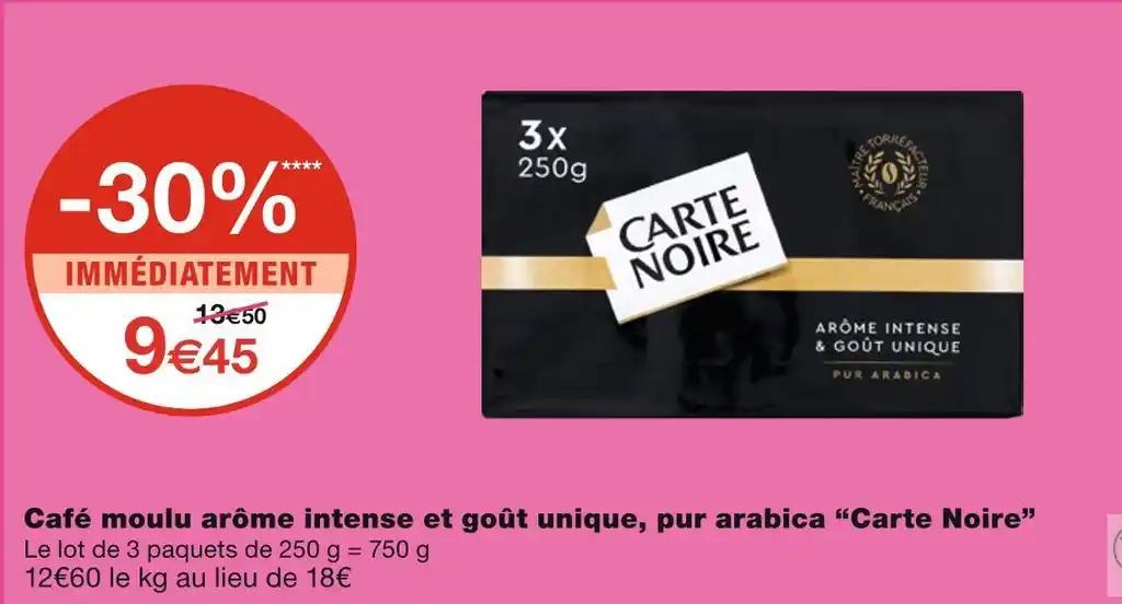 Carte Noire Café moulu arôme intense et goût unique, pur arabica