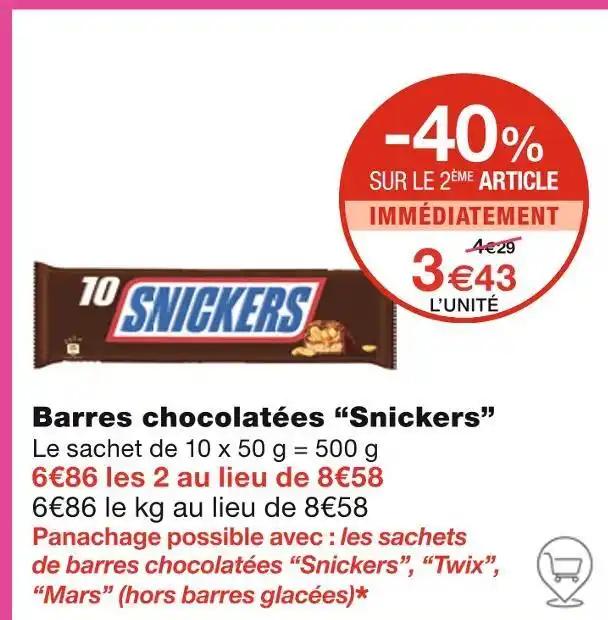 Snickers Barres chocolatées